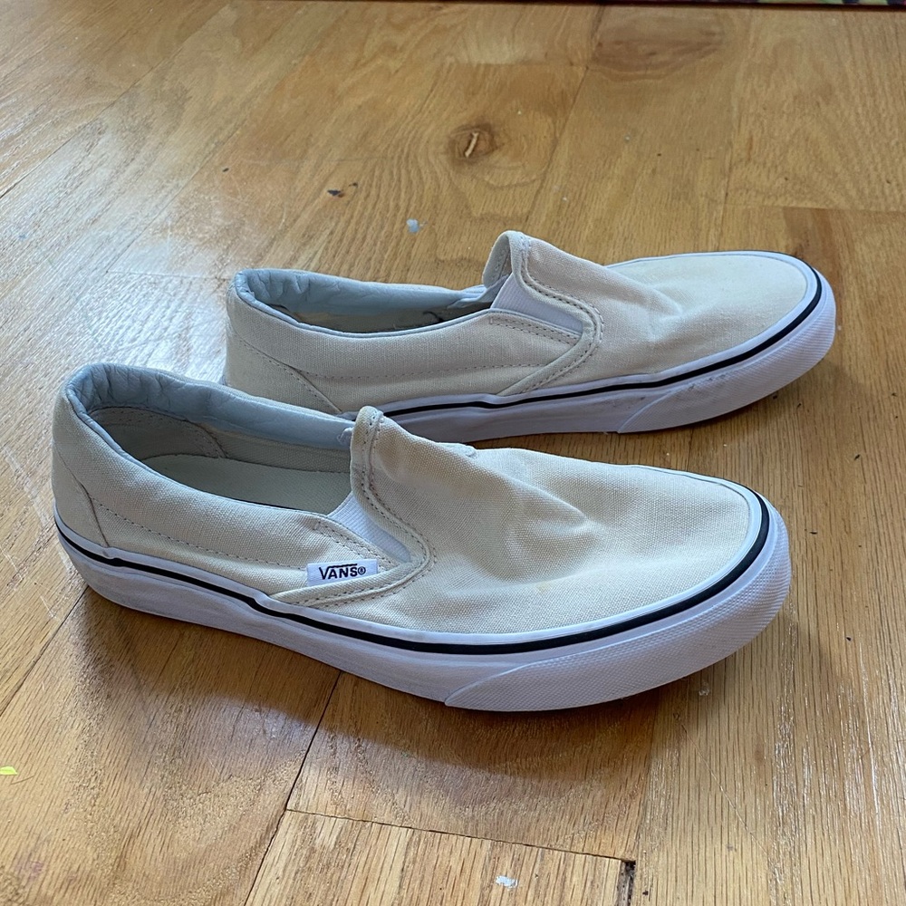 Cream Vans Slip-on Trainers